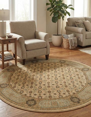 Cream Amina Round Rug