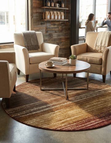 Beige Cafe Round Rug