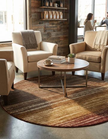Beige Cafe Round Rug