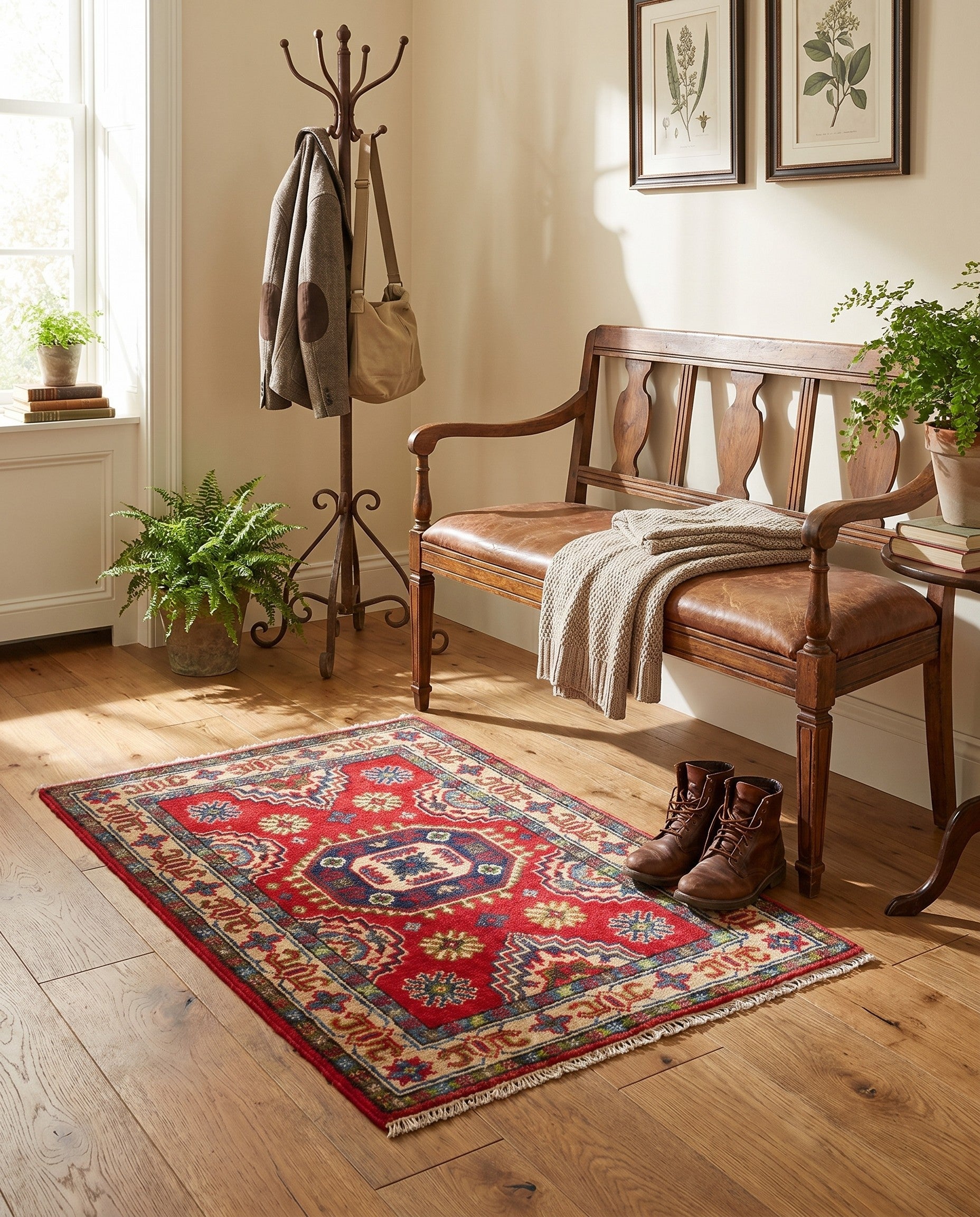 2' x 2' 11 Hand Knotted Kazak Rug