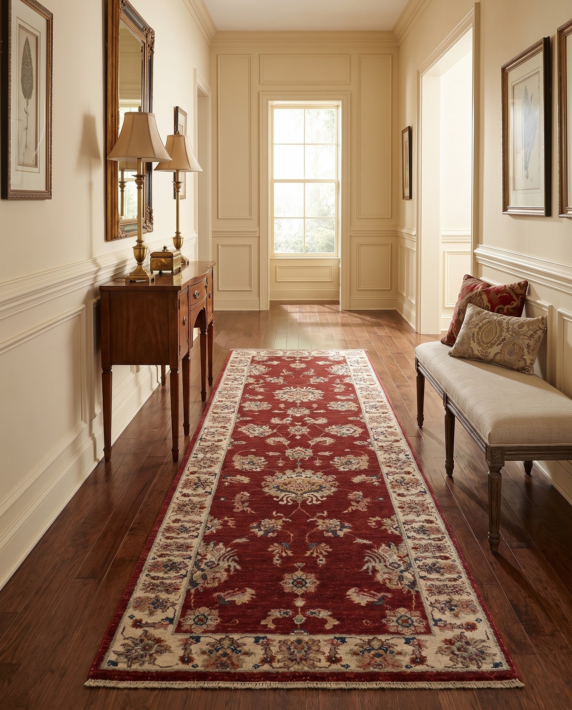 2' 9 x 8' 6 Hand Knotted Ziegler Runner Rug