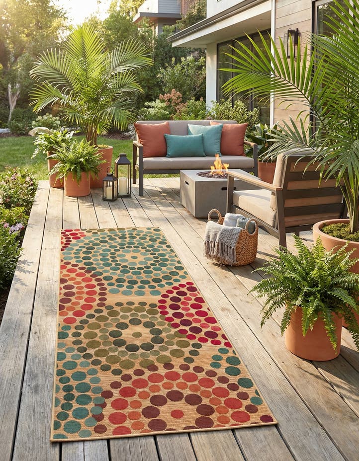 2' 7 x 7' Easy-Clean Modern Indoor / Outdoor...