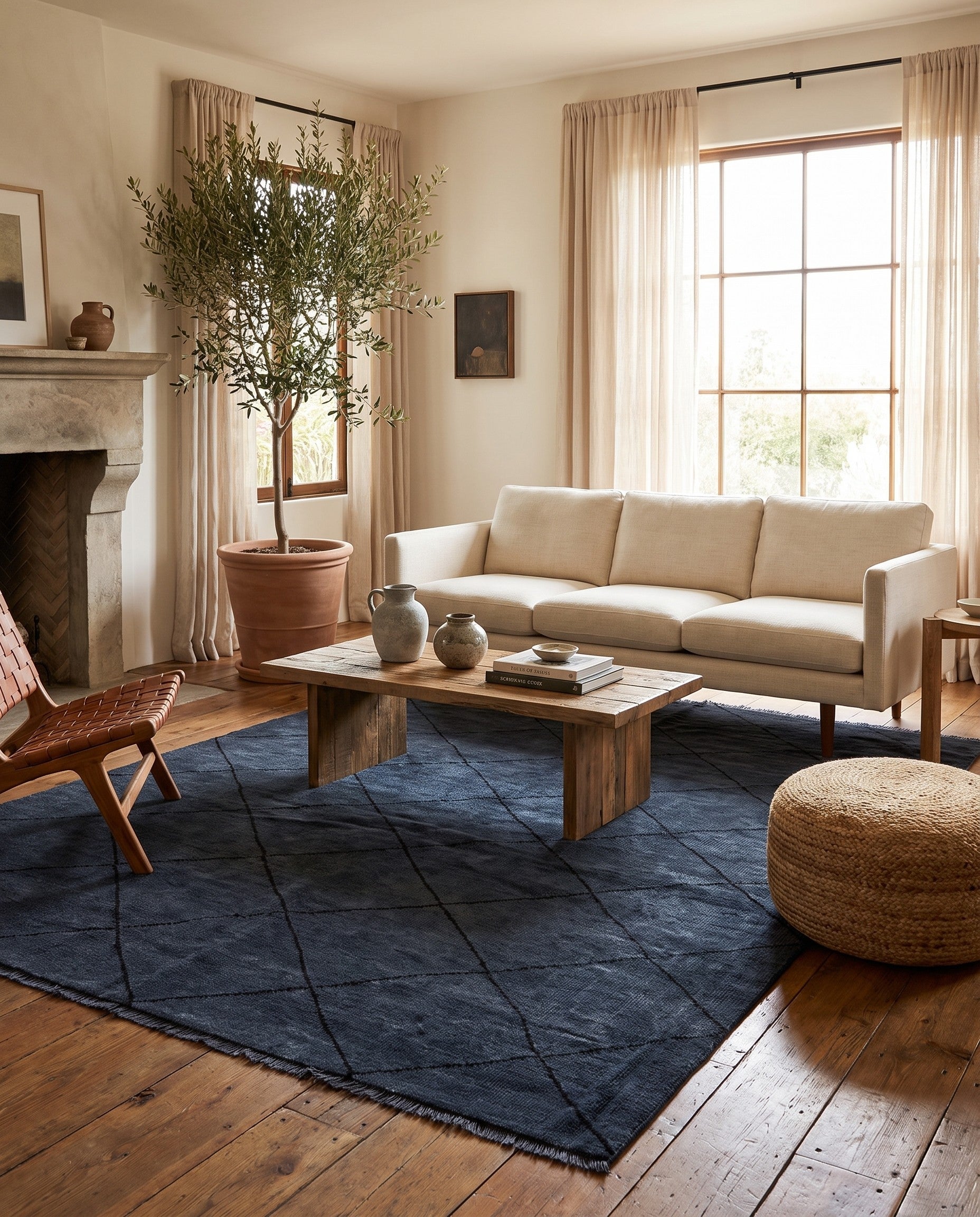 5' x 8' 1 Hand Knotted Moroccan Wool Rug