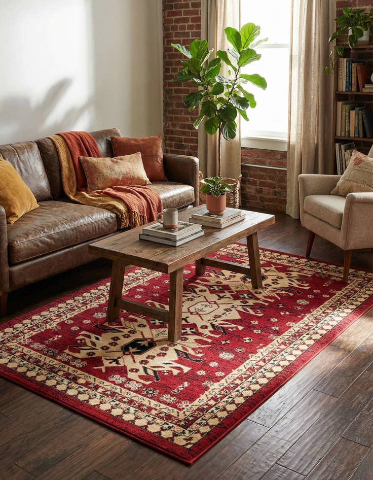 Detail image of 5' 3 x 8' Heris Rug