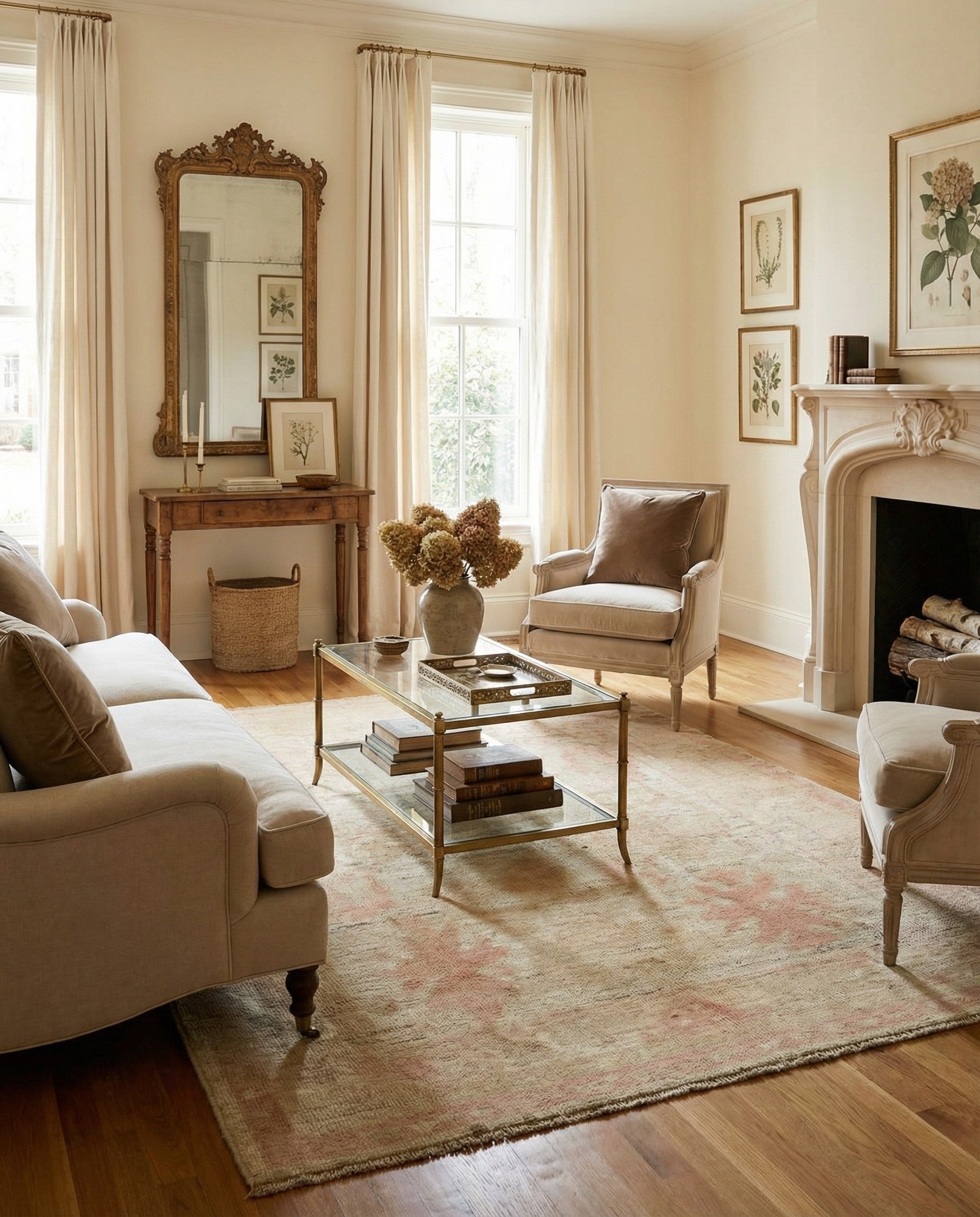 5' 4 x 6' 10 Hand Knotted Oushak Wool Rug