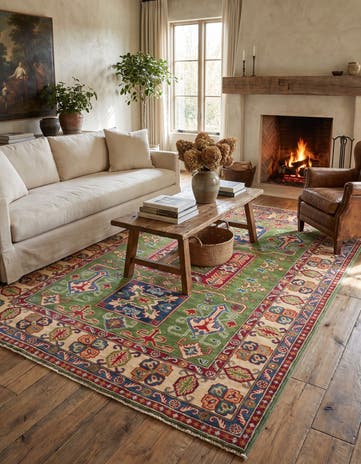 4' 11 x 6' 10 Hand Knotted Kazak Rug