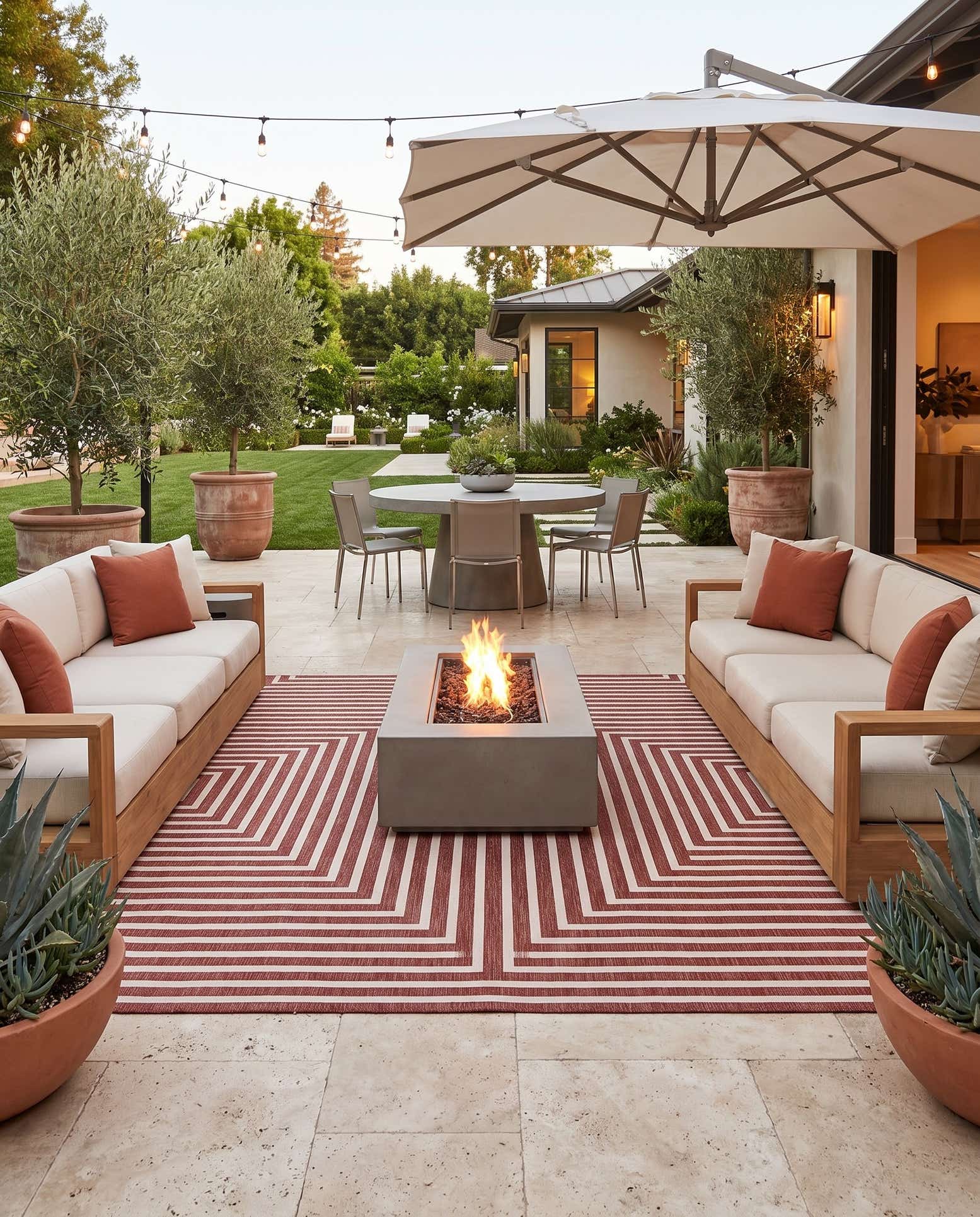 13' x 13' Easy-Clean Modern Indoor / Outdoor Square Rug