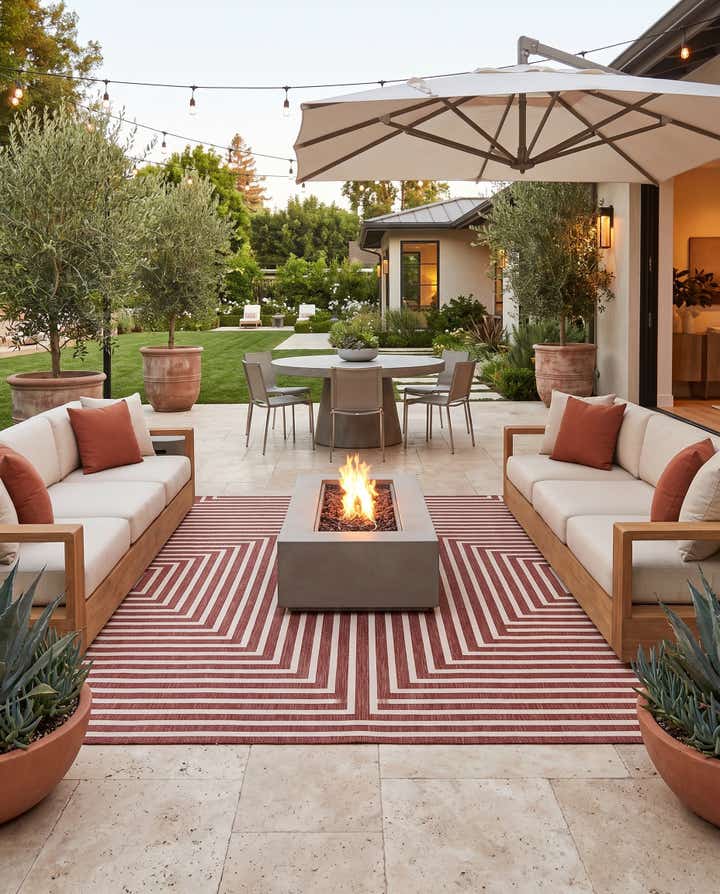 13' x 13' Easy-Clean Modern Indoor / Outdoor Square Rug