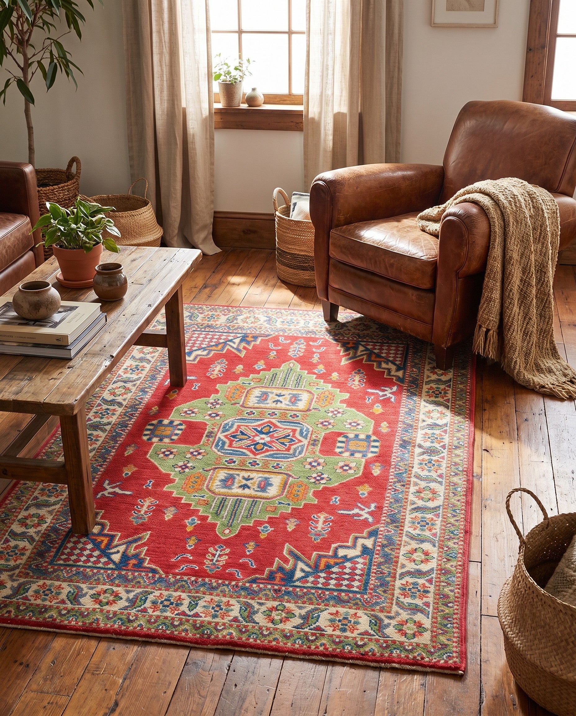 3' 6 x 5' Hand Knotted Kazak Rug