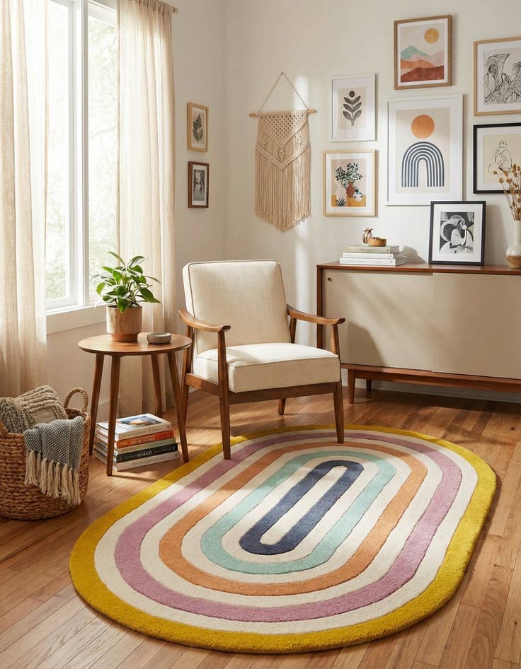 Detail image of 3' 1 x 5' 1 Hand Tufted Wool Oval Rug