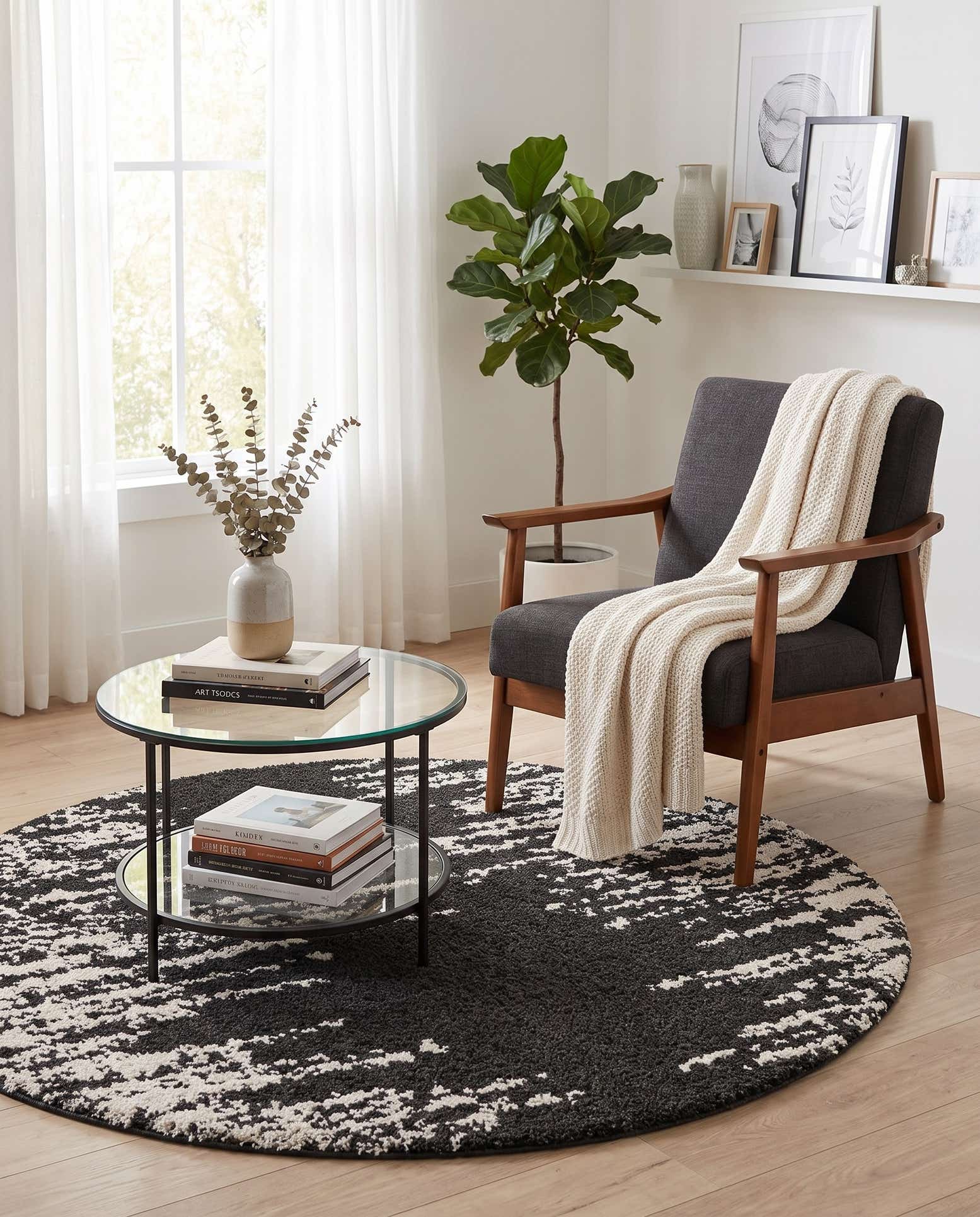 4' x 4' Serenity Shag Round Rug