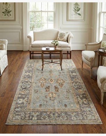 3' 10 x 6' 5 Hand Knotted Oushak Wool Rug