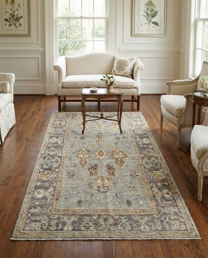3' 10 x 6' 5 Hand Knotted Oushak Wool Rug