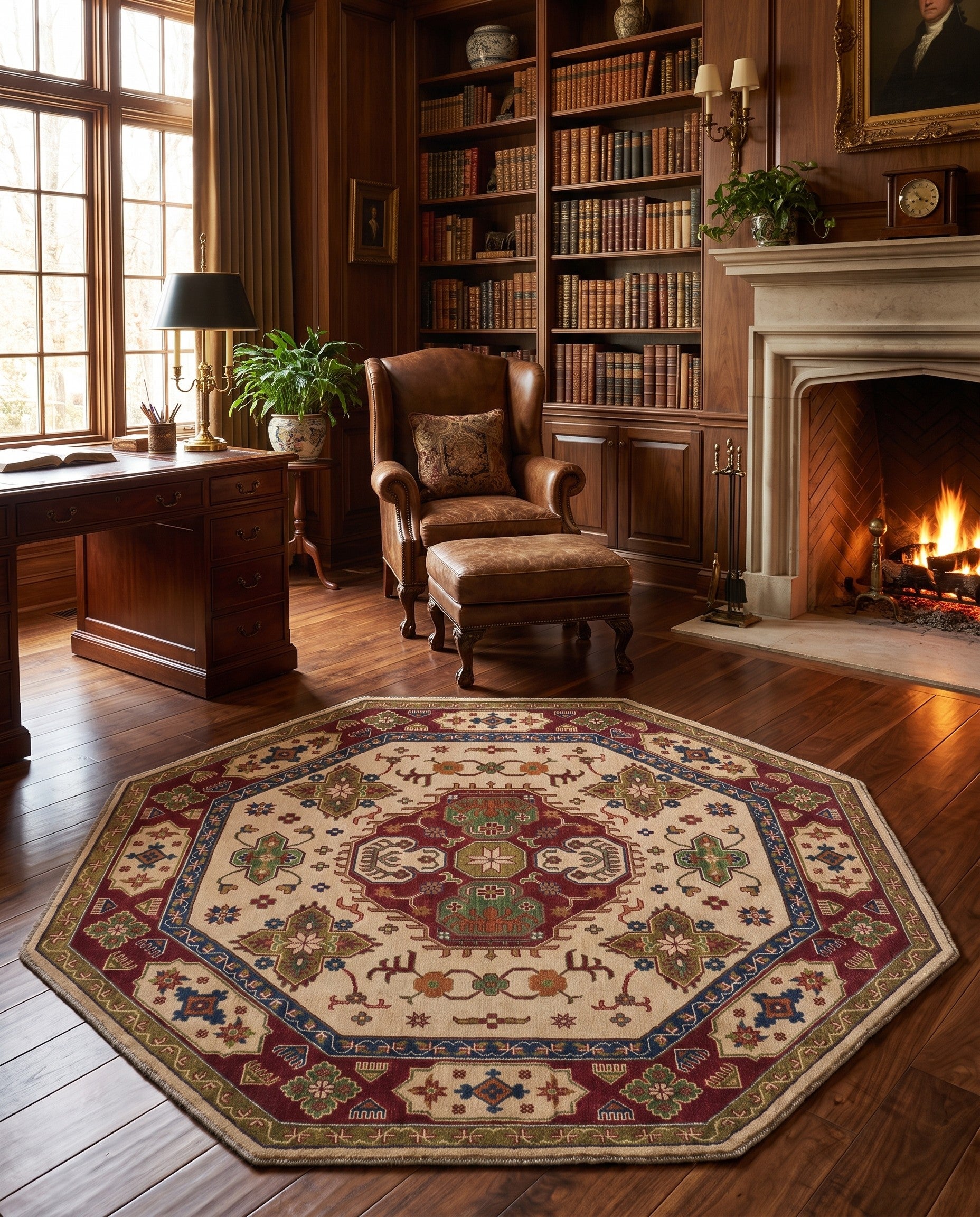 6' 5 x 6' 6 Hand Knotted Kazak Octagon Rug