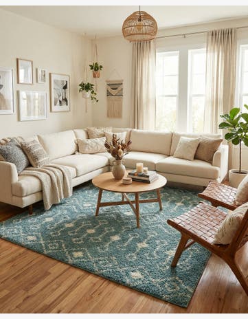 7' 10 x 7' 10 Moroccan Trellis Shag Square Rug