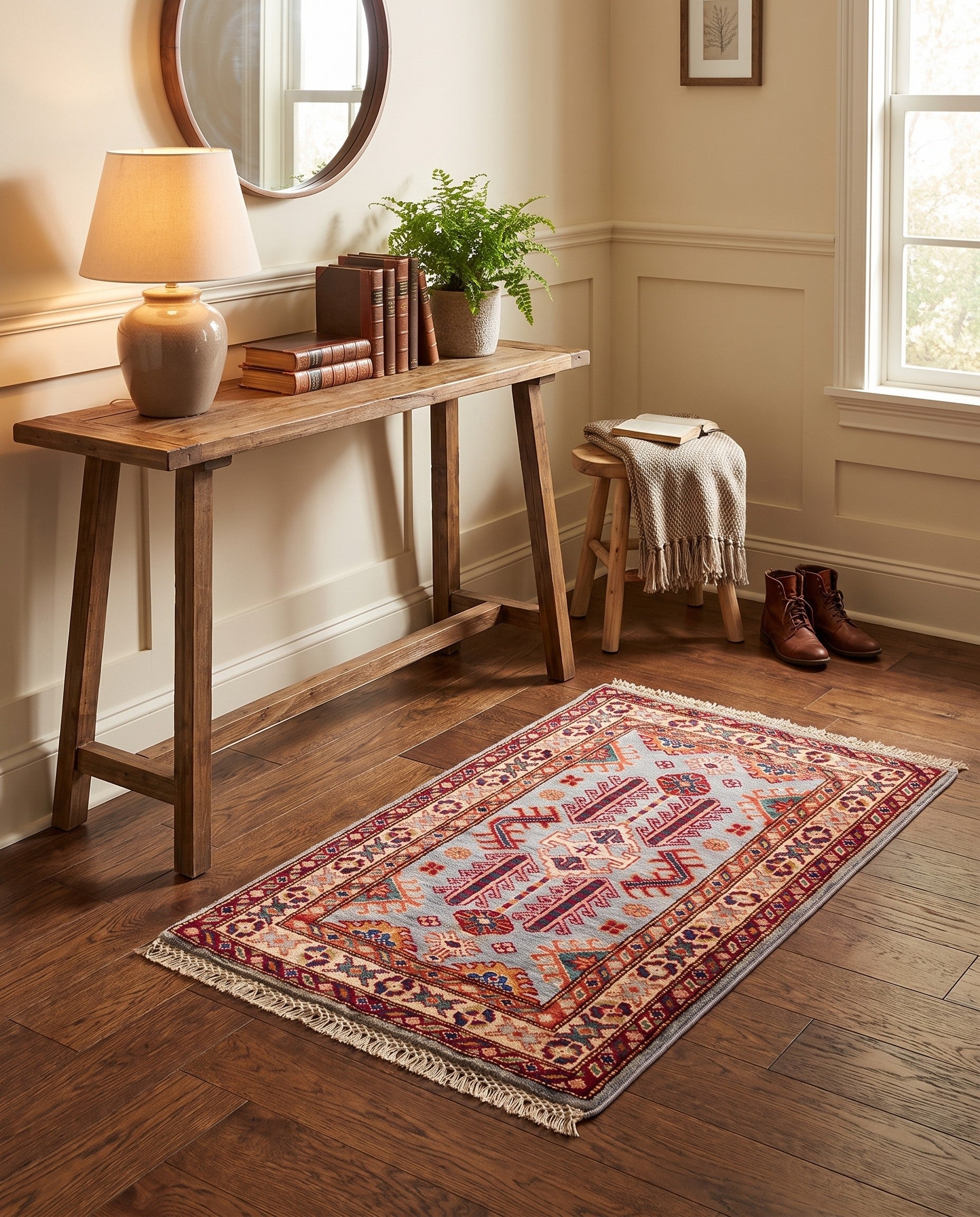 1' 11 x 3' Hand Knotted Kazak Rug