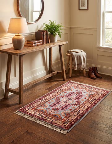 1' 11 x 3' Hand Knotted Kazak Rug