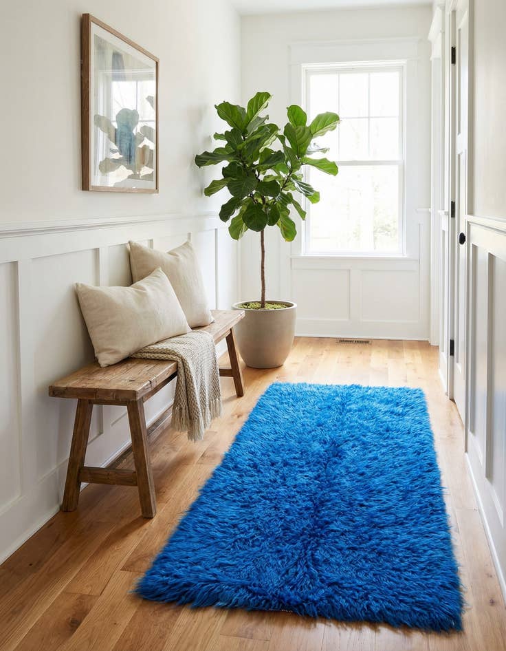 Detail image of 2' 3 x 4' 5 Hand Knotted Moroccan Wool Runner Rug