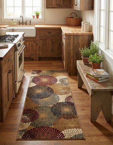 Beige Coffee Shop Runner Rug