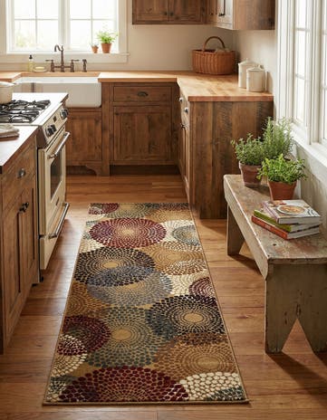Beige Coffee Shop Runner Rug