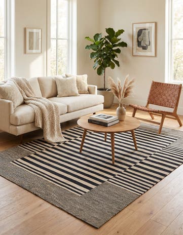 4' 2 x 5' 9 Hand Woven Kilim Modern Wool Rug