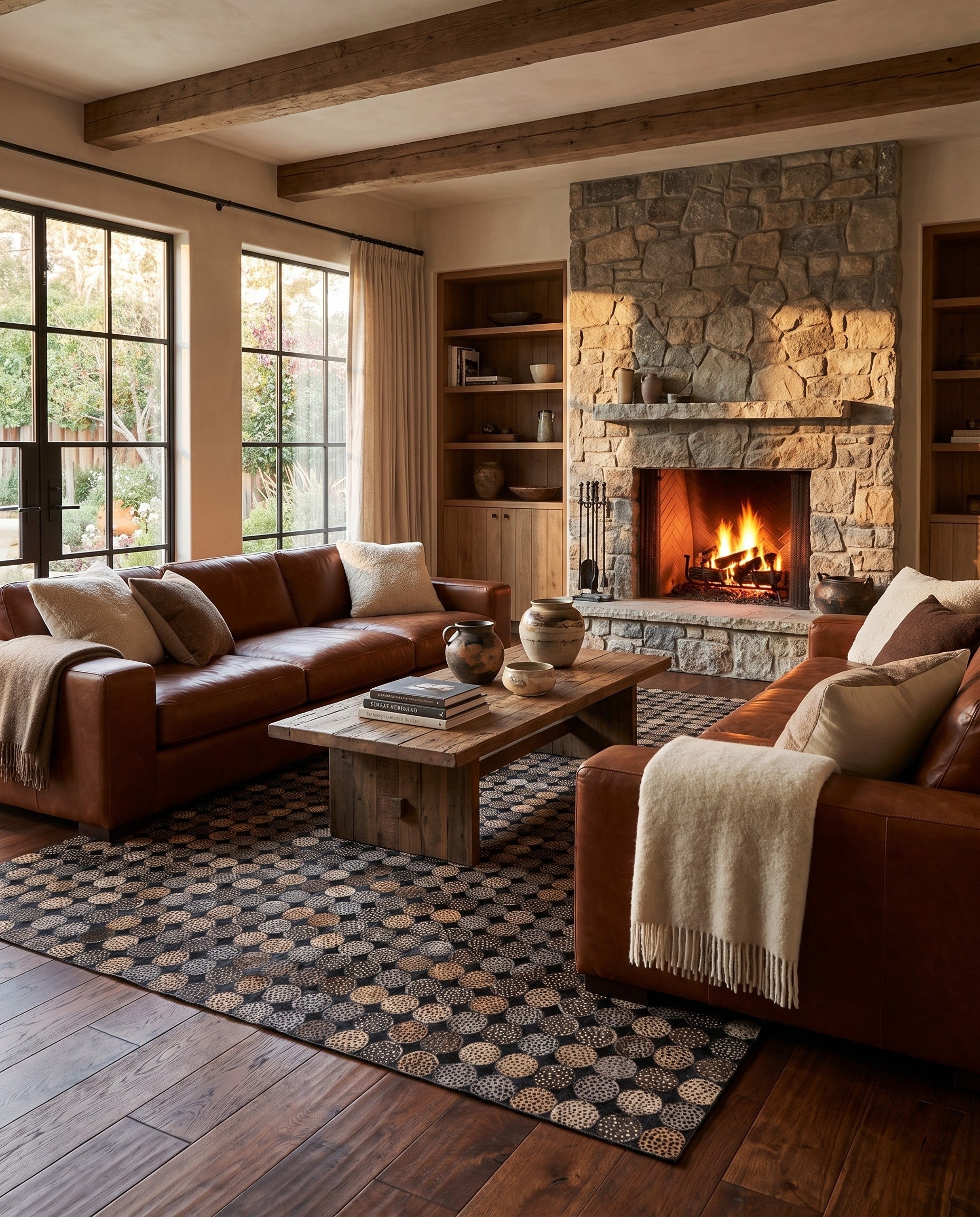 5' x 7' 10 Cowhide Leather Rug