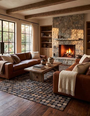 5' x 7' 10 Cowhide Leather Rug