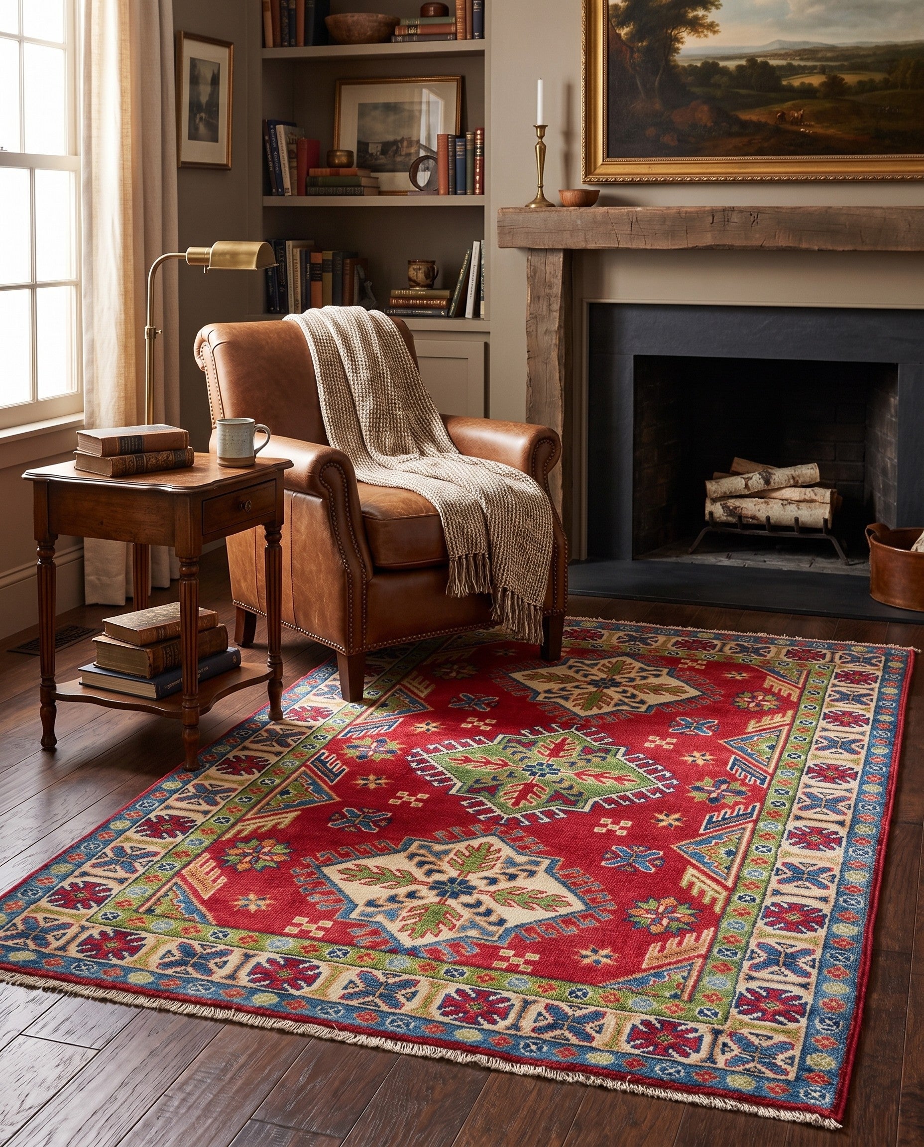 3' 3 x 4' 8 Hand Knotted Kazak Rug