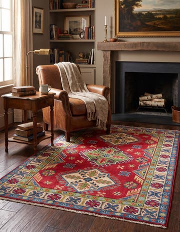 3' 3 x 4' 8 Hand Knotted Kazak Rug