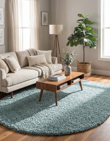 7' 10 x 10' Solid Shag Oval Rug