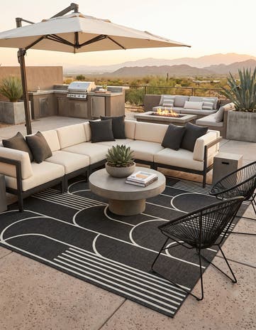13' x 13' Easy-Clean Modern Indoor / Outdoor Square Rug