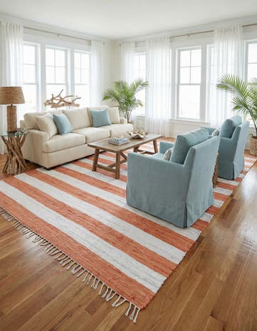 10' x 14' 1 Hand Woven Chindi Rag Rug