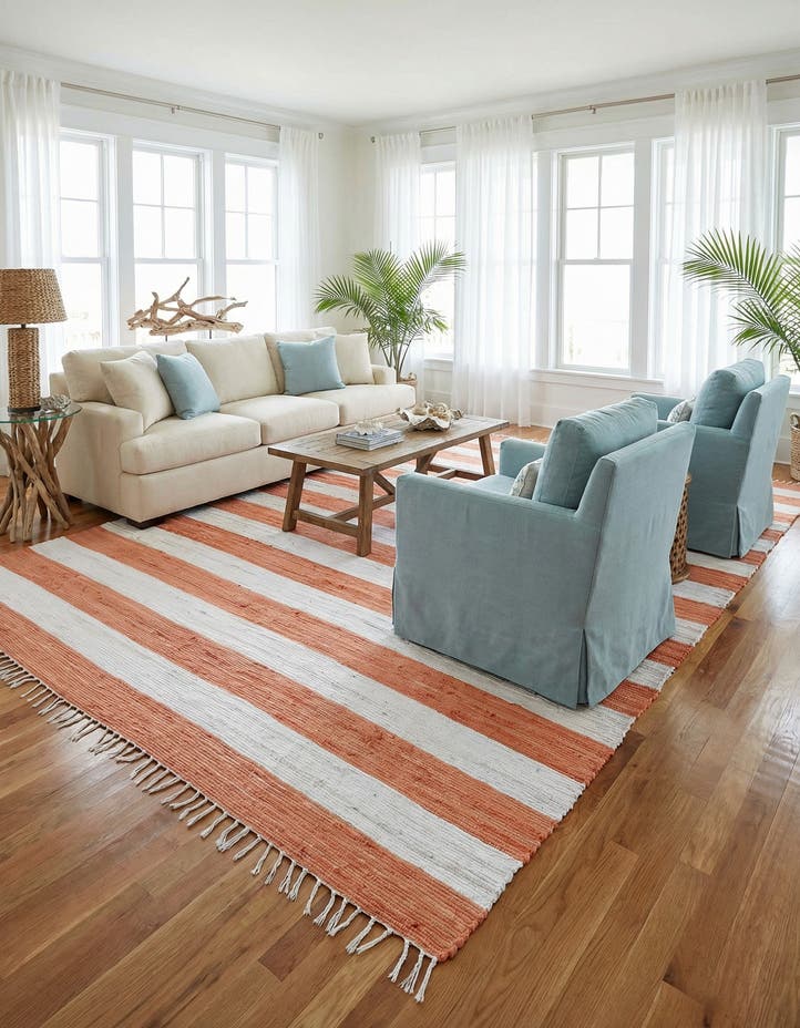 10' x 14' 1 Hand Woven Chindi Rag Rug