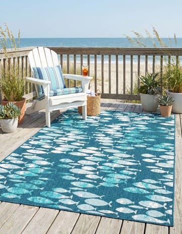6' x 9' Easy-Clean Coastal Indoor / Outdoor Rug
