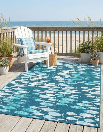 6' x 9' Easy-Clean Coastal Indoor / Outdoor Rug