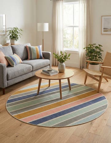 7' x 7' Lotus Round Rug