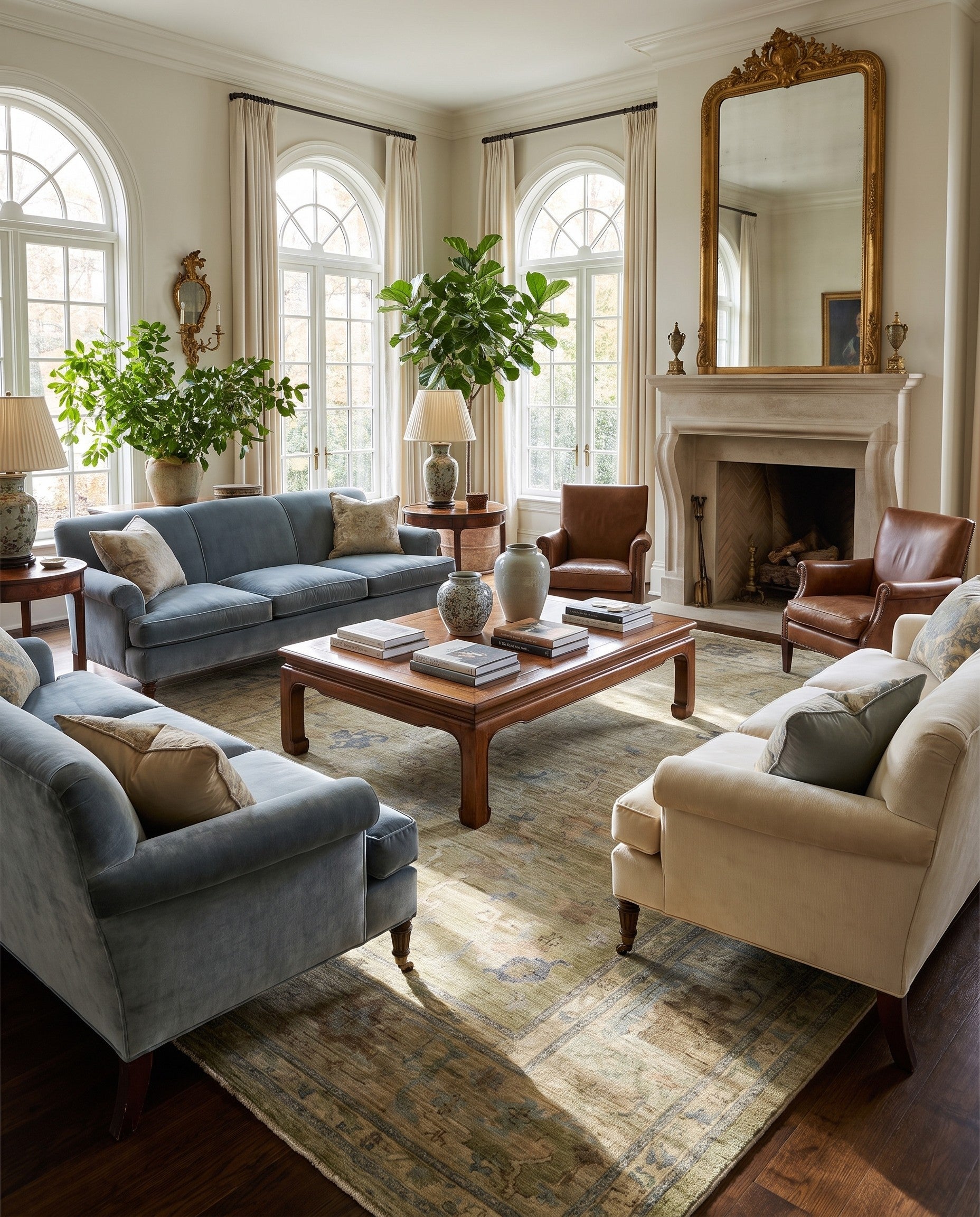 9' x 12' Hand Knotted Oushak Wool Rug