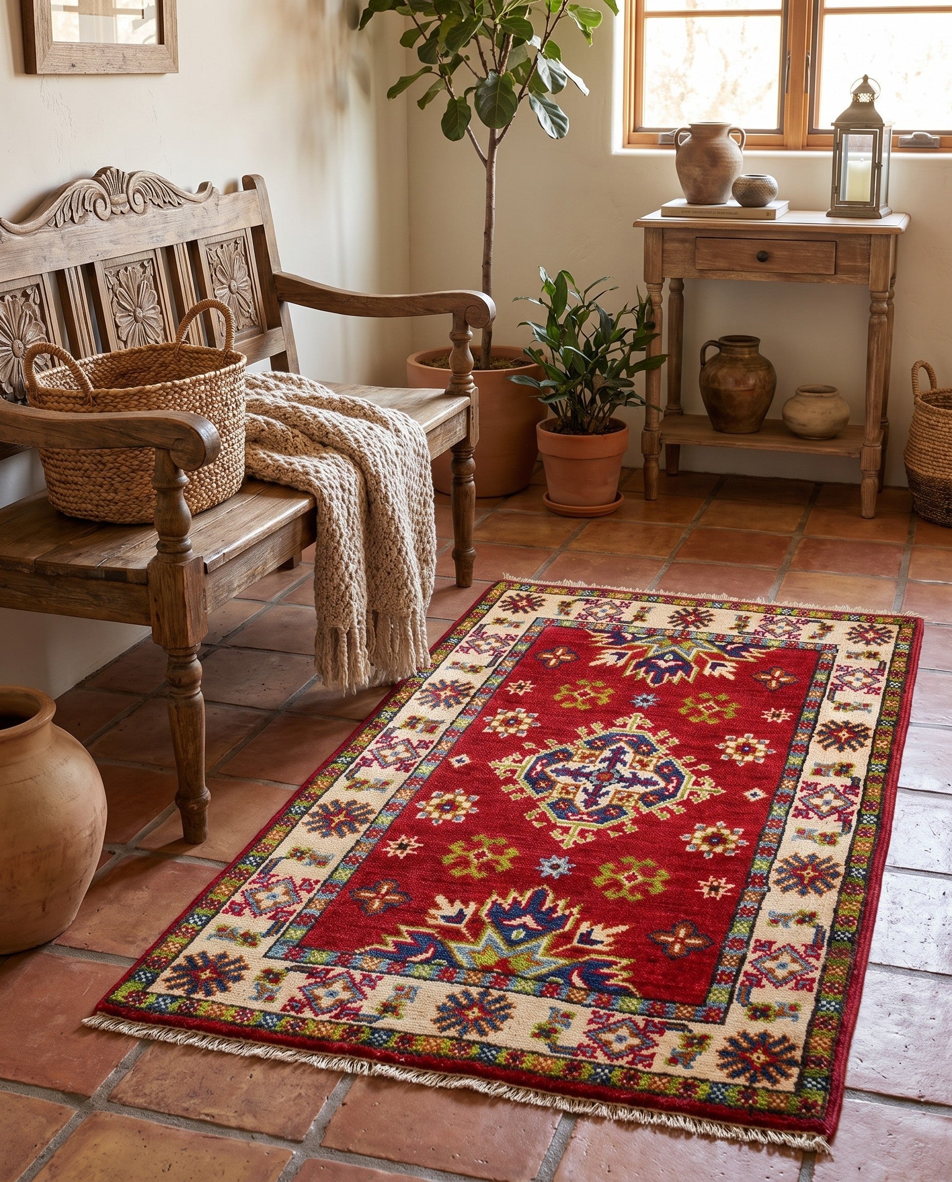 2' 1 x 2' 11 Hand Knotted Kazak Rug