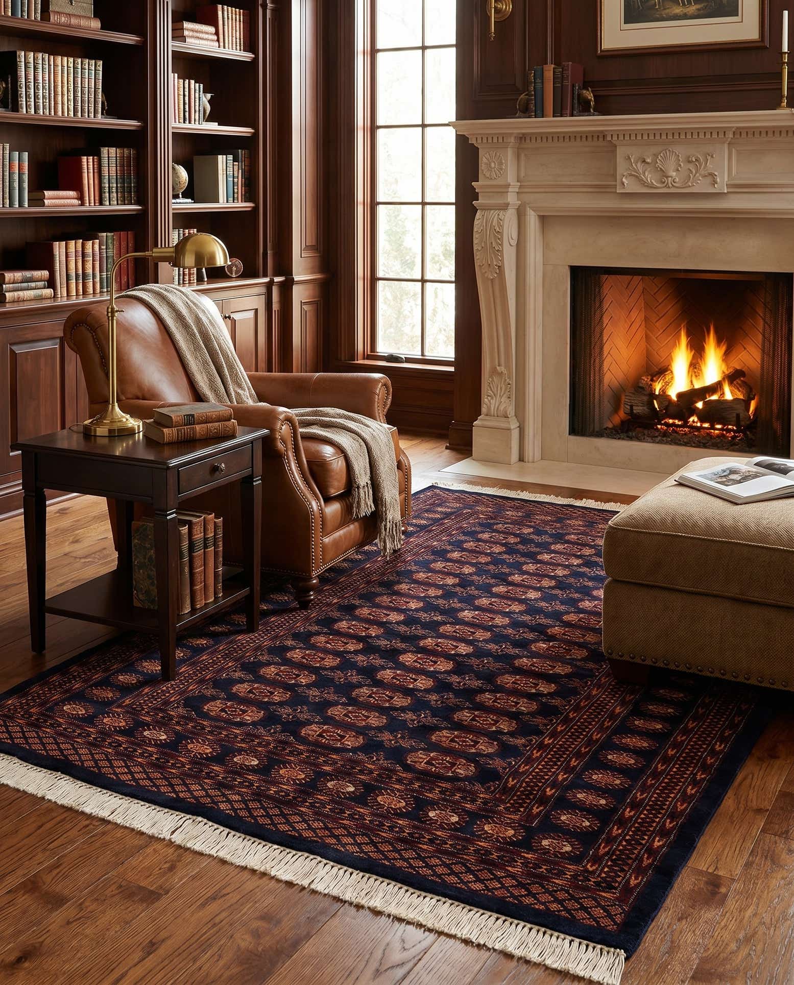 4' 3 x 6' Hand Knotted Bokhara Oriental Wool Rug