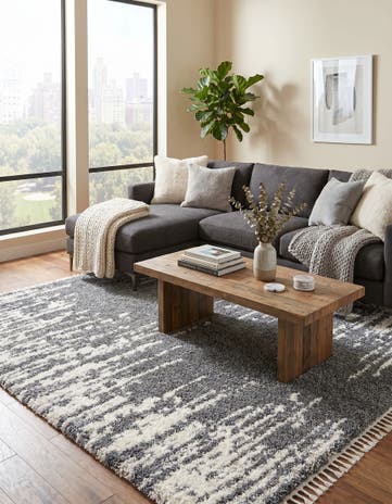 Gray Serenity Shag Square Rug