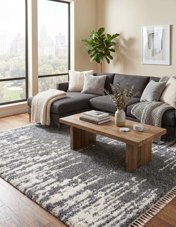 Gray Serenity Shag Square Rug