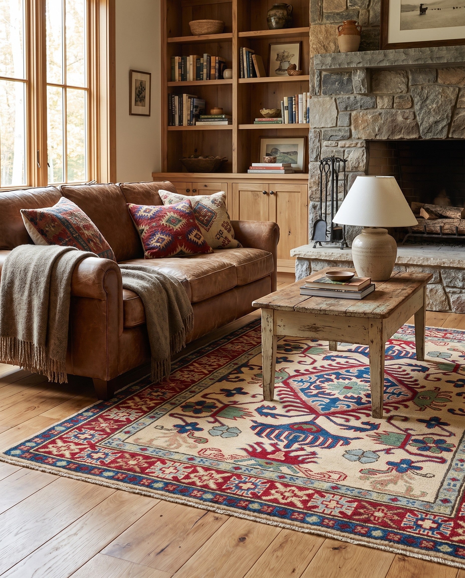 3' 7 x 5' Hand Knotted Kazak Rug