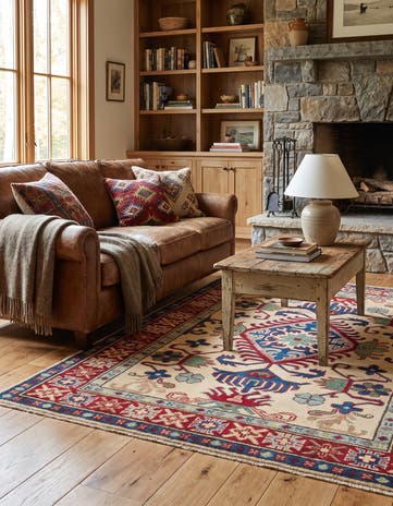 3' 7 x 5' Hand Knotted Kazak Rug