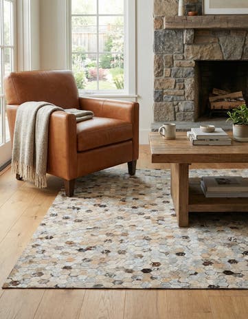 3' 7 x 5' 4 Cowhide Stocks Rug