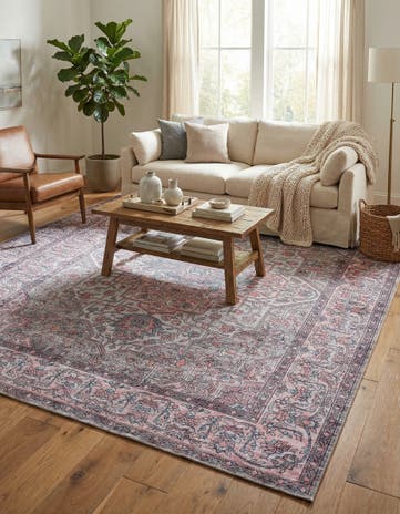 Beige and pink Washable Mangata Rug