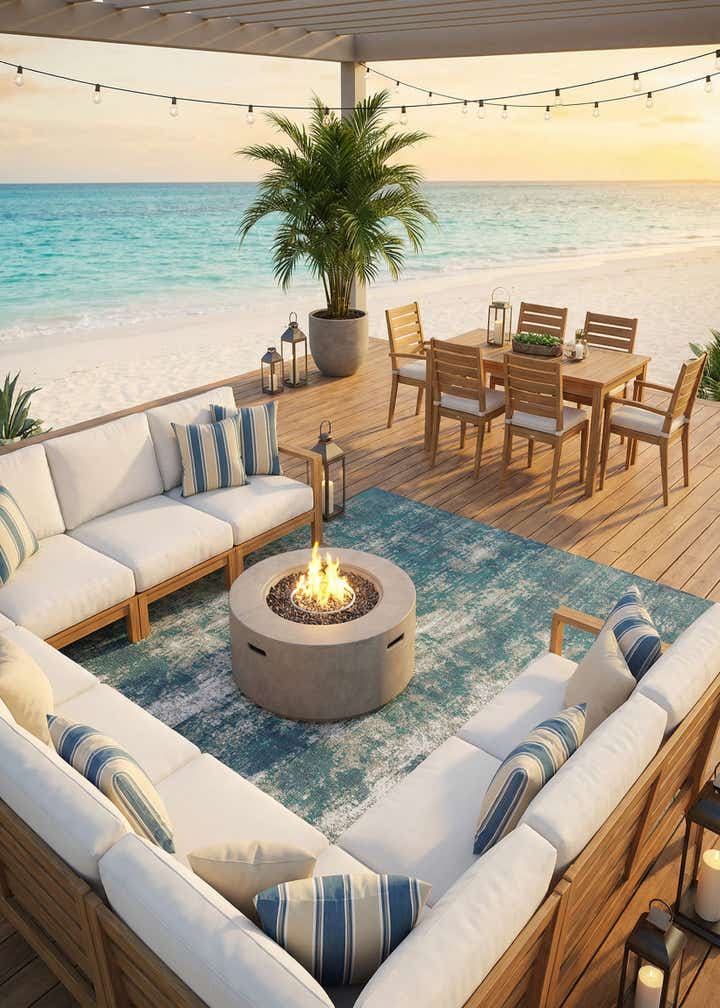 9' x 12' Easy-Clean Coastal Indoor / Outdoor Rug