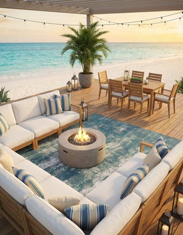 9' x 12' Easy-Clean Coastal Indoor / Outdoor Rug