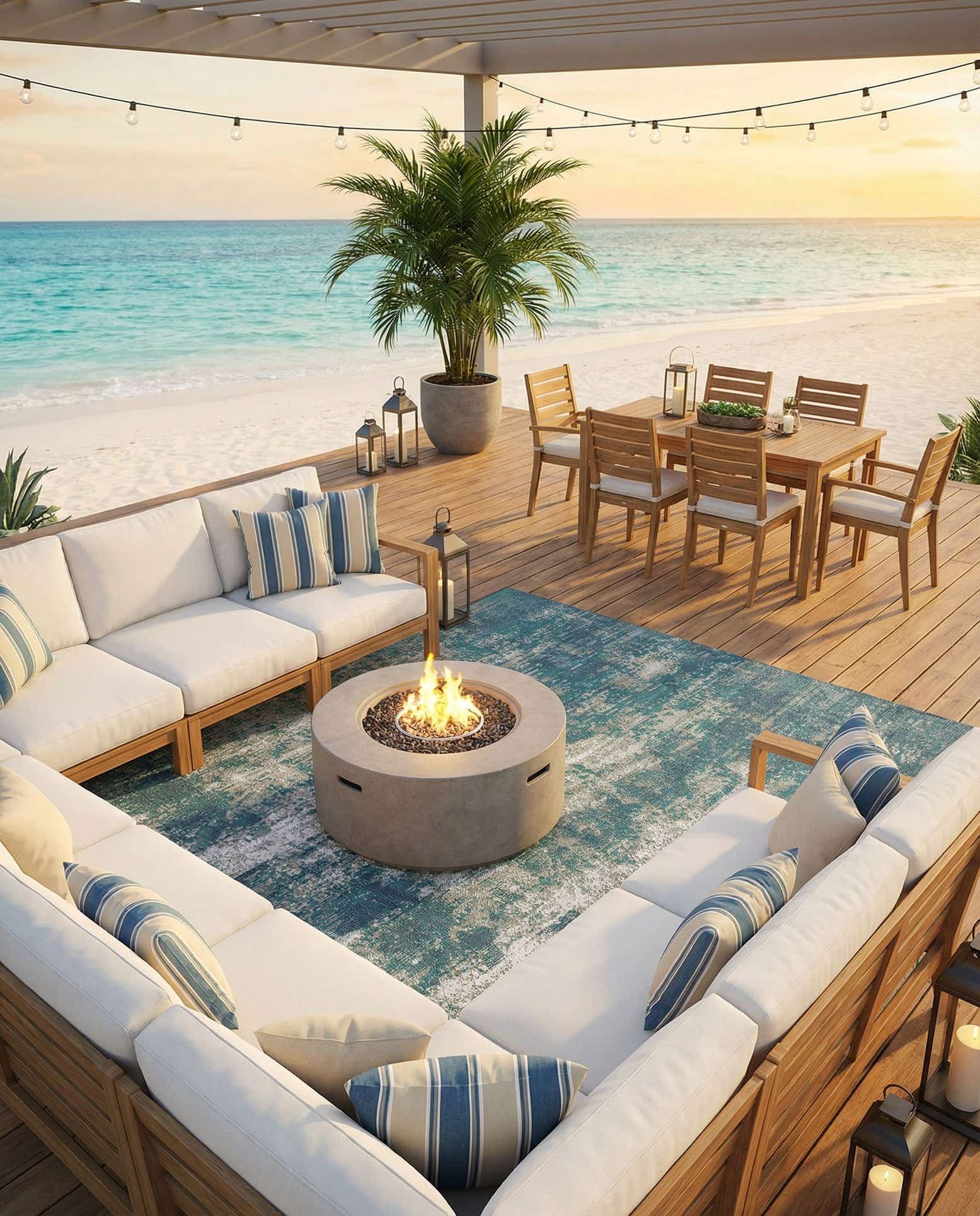 9' x 12' Easy-Clean Coastal Indoor / Outdoor Rug