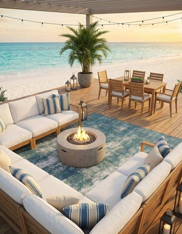 9' x 12' Easy-Clean Coastal Indoor / Outdoor Rug