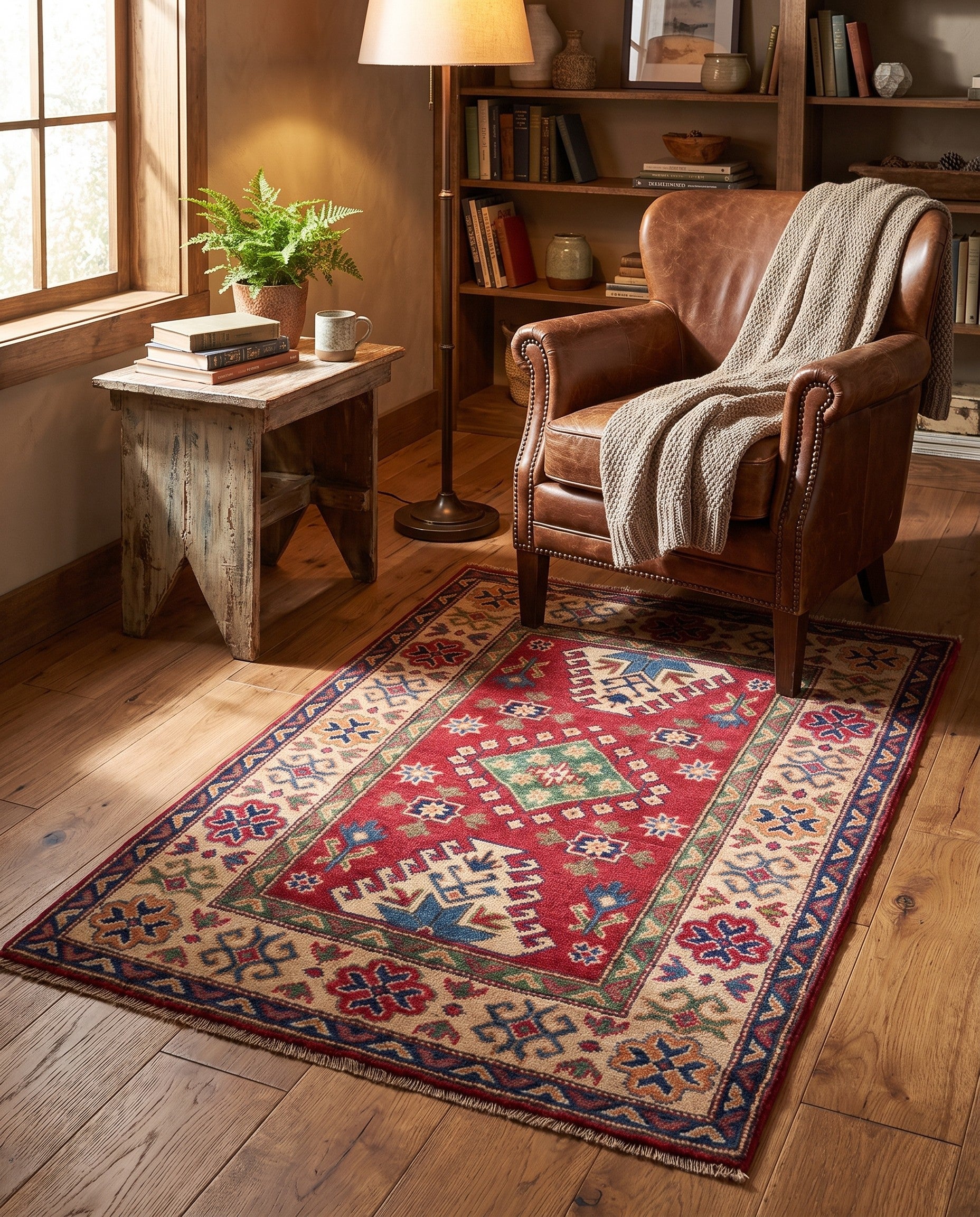 85cm x 130cm Hand Knotted Kazak Rug